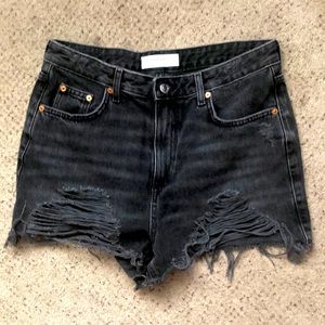 Black denim distressed shirts